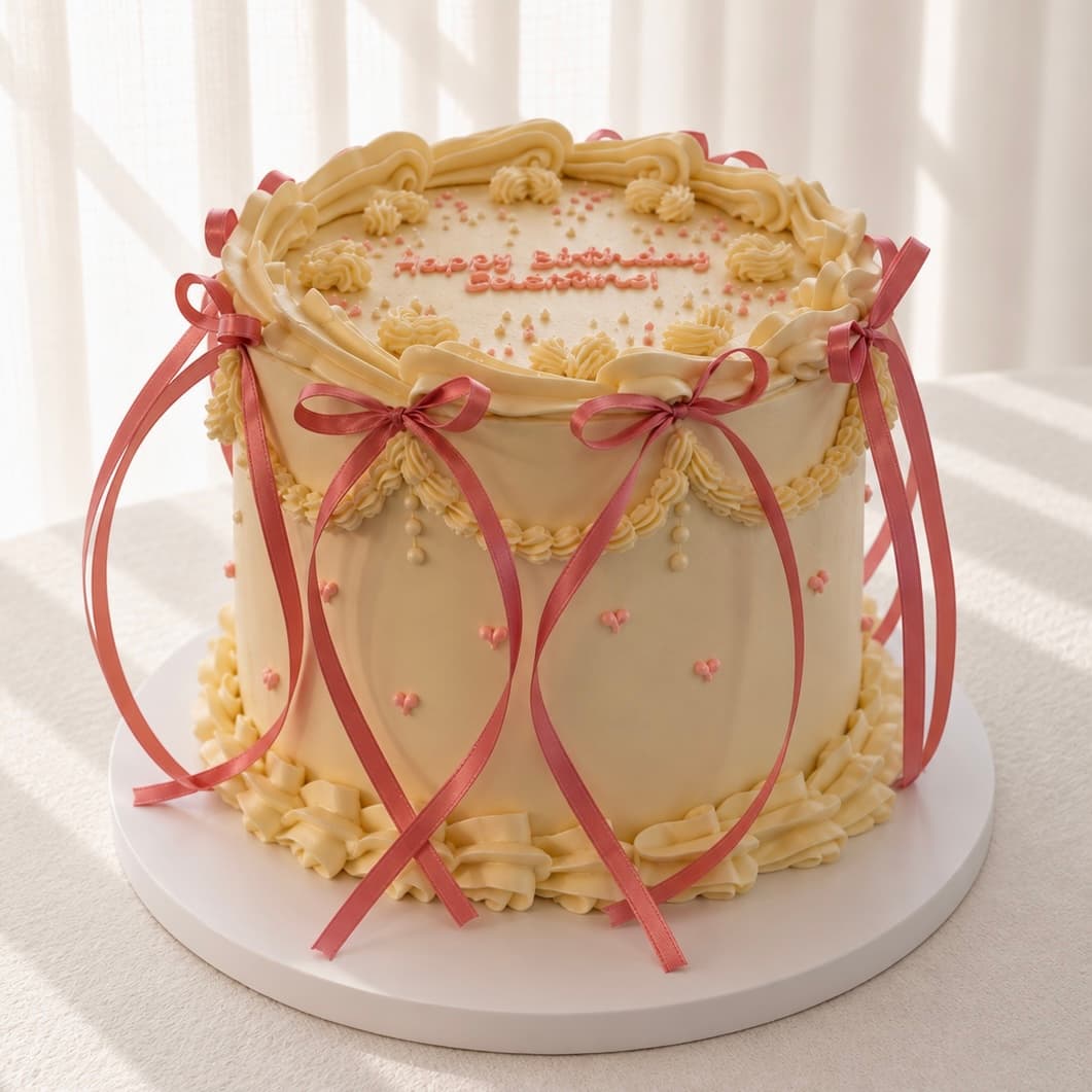 Vintage Bow Cake